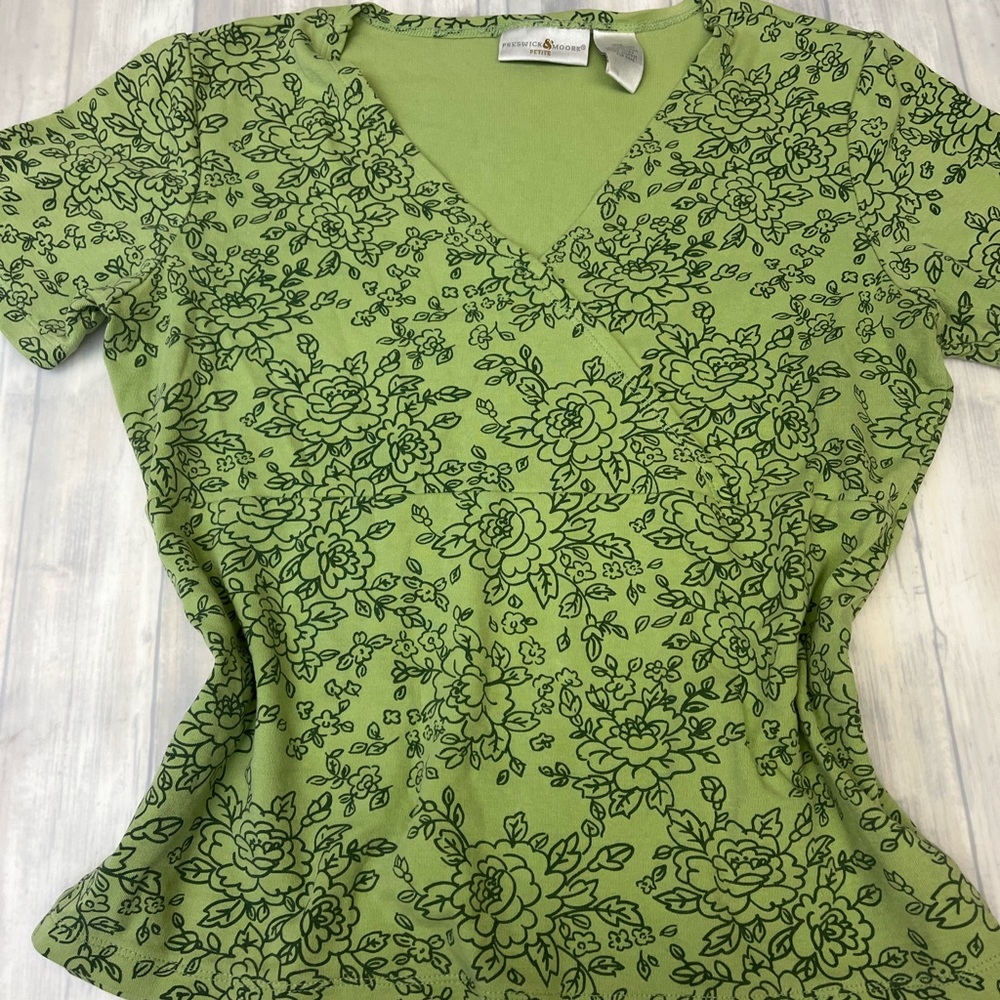 green detailed top